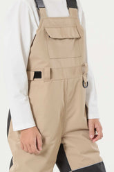 Boys’ Khaki Reflective Durable Workwear Snow Bibs